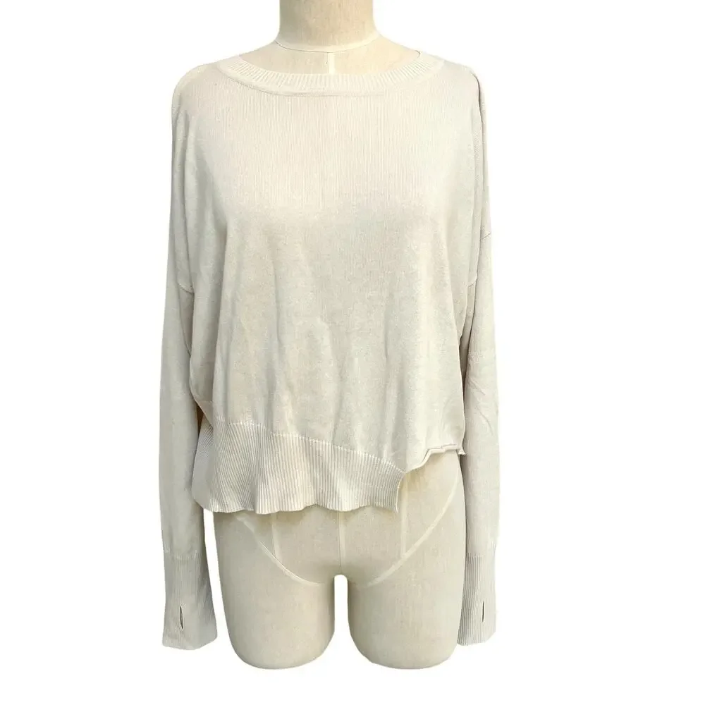 Planet BY Lauren G Sweater Asymmetrical Crop Oversize Peru Modal Pima One Size